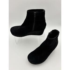 Papillio Birkenstock Ebba Ankle Boot Wedge Black Suede Size 37 / 7 Narrow